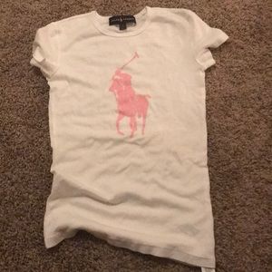 Ralph Lauren Pink Pony T shirt logo EUC